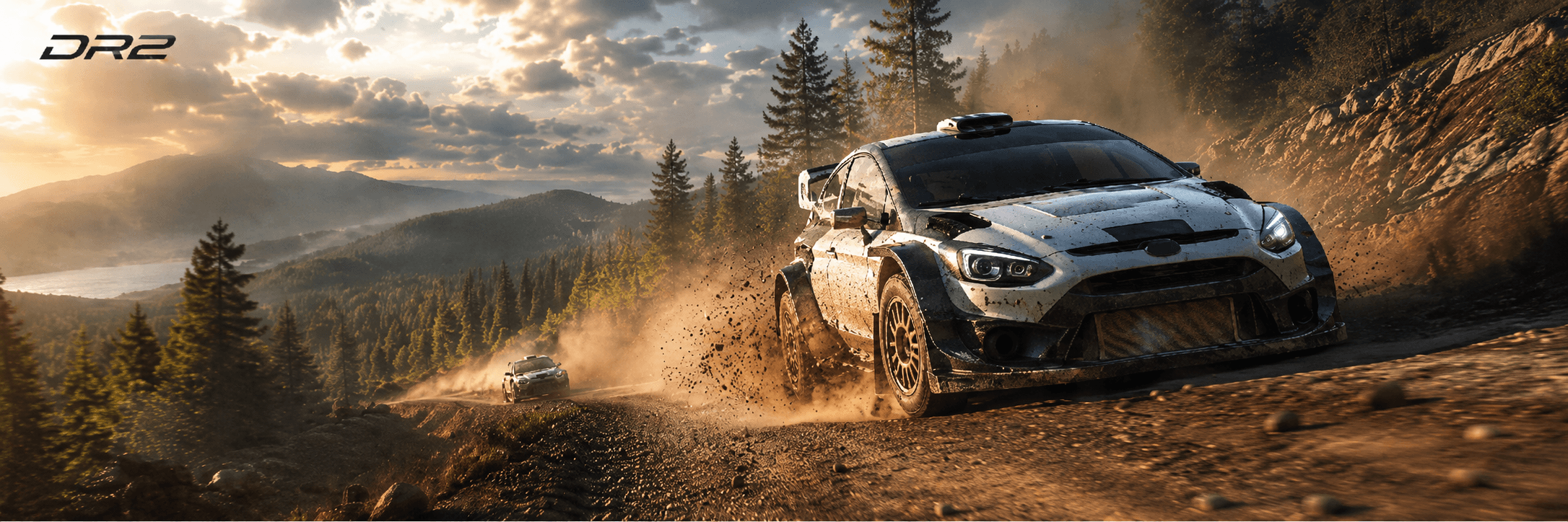 DiRT Rally 2.0 rally car on gravel mountain stage